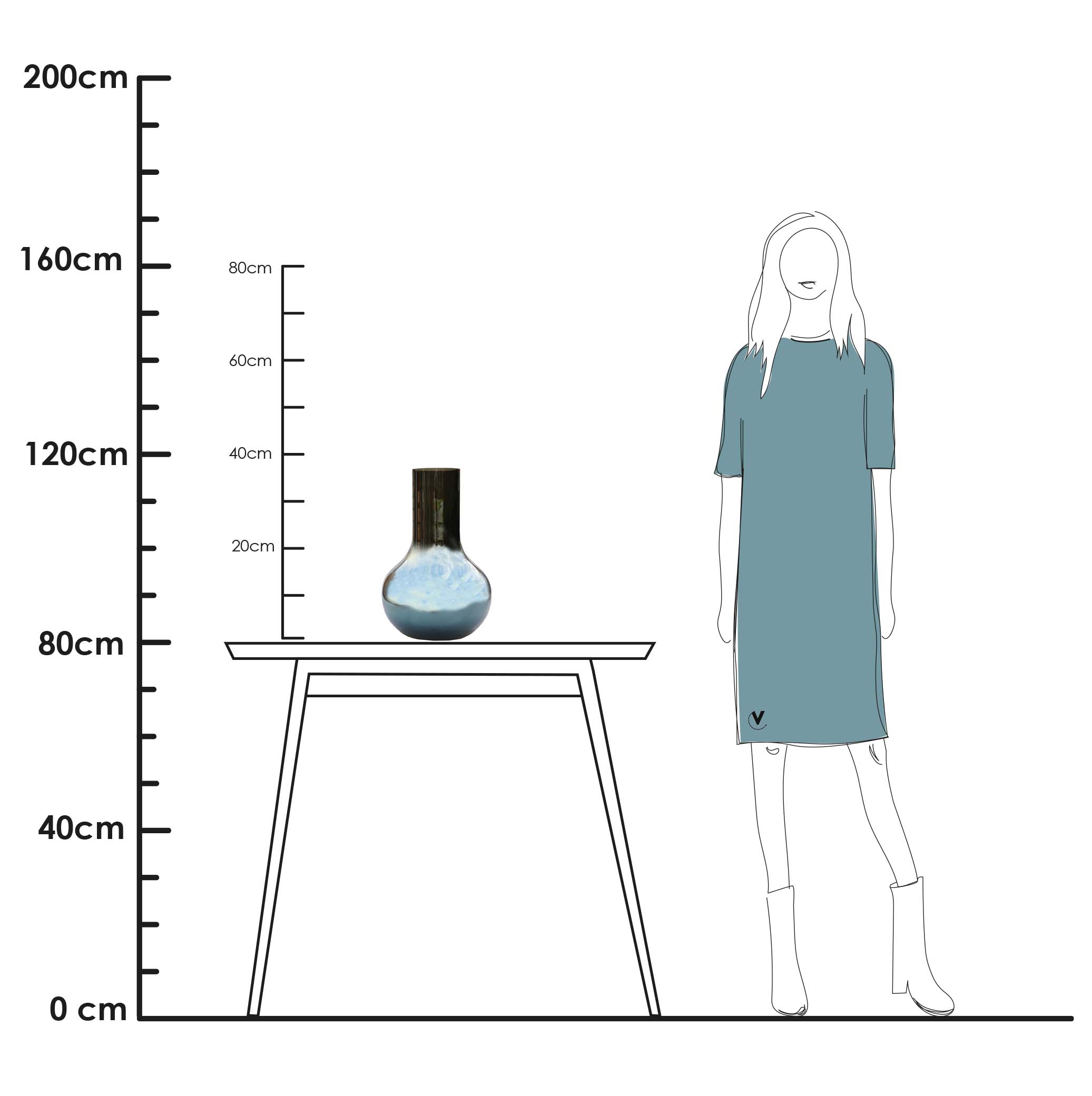 Vase The World - Seim S gloss grey Ã25,5 x H37 cm