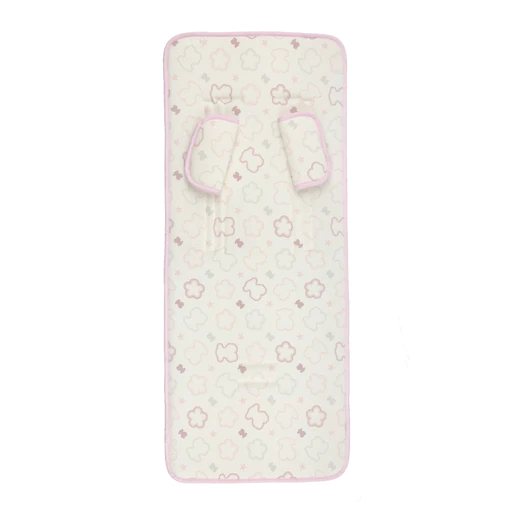 Capa para carrinho de bebê Seat Bears and Flowers, rosa