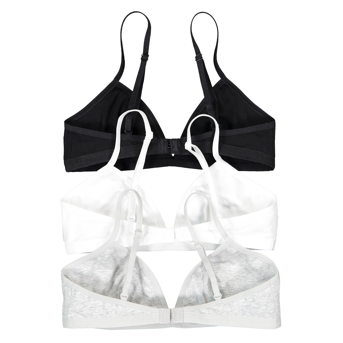 COLEÇÃO LA REDOUTE<br>Conjunto de 3 sutiãs triangulares de algodão
