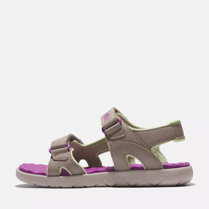 Sandales à double bride Perkins Row junior en beige/violet