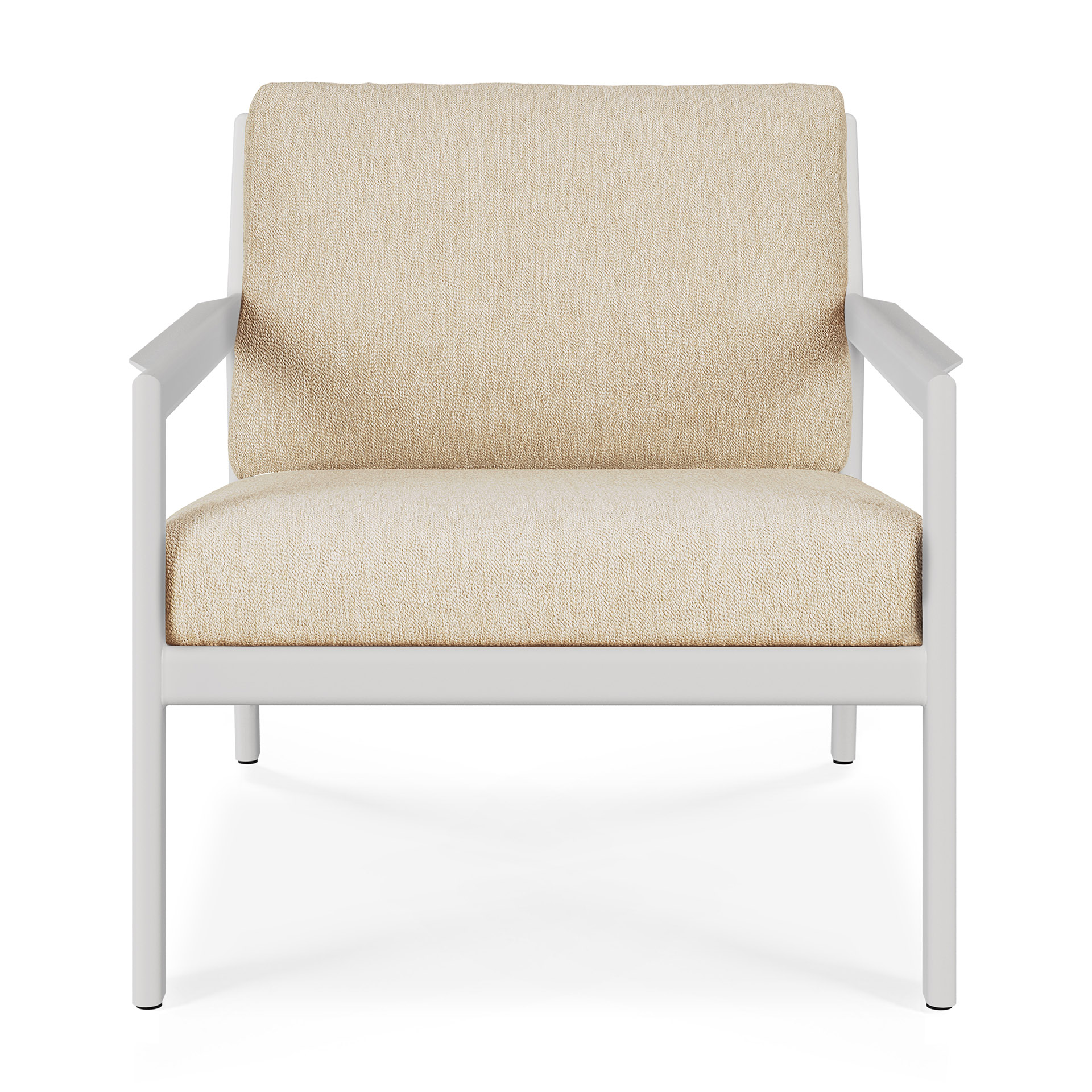 Jack loungestoel - wit aluminium - compleet - naturel kussens