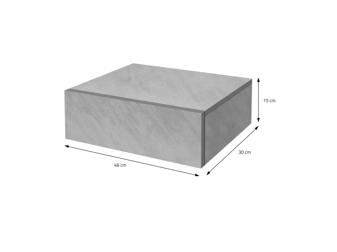 Table de nuit suspendue Commode de chevet Armoire de chevet suspendue avec tiroi