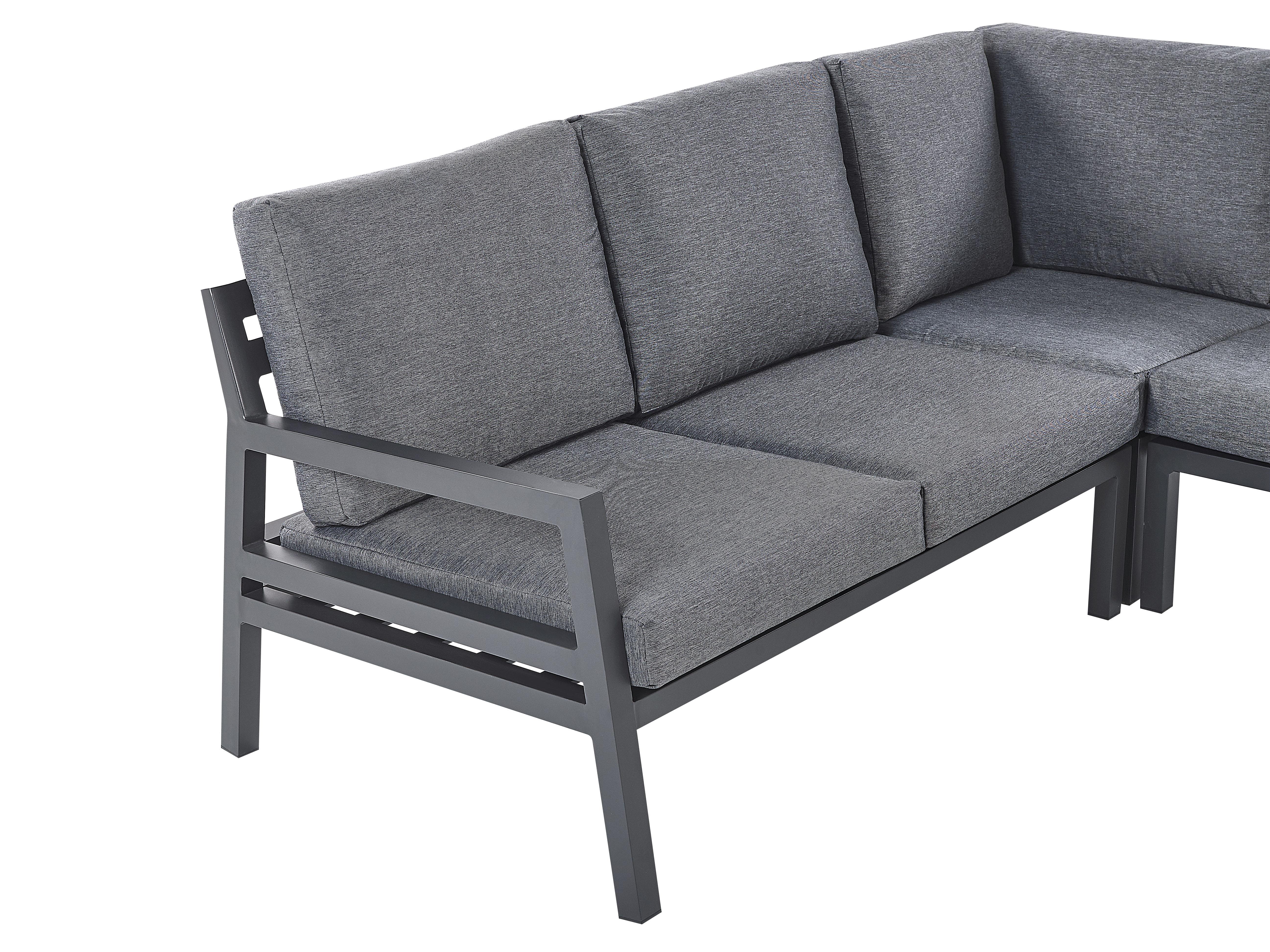 Tuin hoekloungeset met tafel 5-zits VIZZINI Metaal Grijs