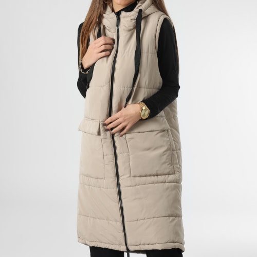 Doudoune Capuche Longue Femme Fanta Beige