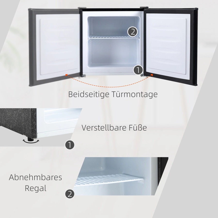 HOMCOM Mini-Gefrierschrank mit 1 kleiner Eisbehälter und 1 Eisportionierer schwarz