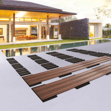Multydeck rubberen vlonder fundering