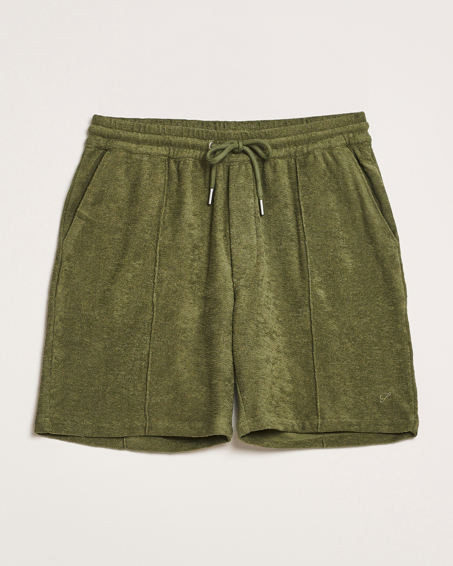 Stenströms Terry Slub Cotton Shorts Green