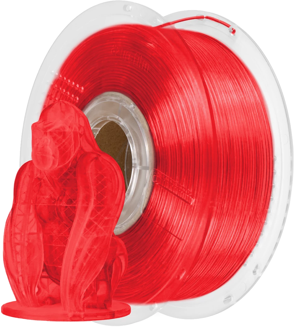 AzureFilm  PETG Red Transparent, 1,75 mm / 1000 g    Hochwertiges Universal-Filament