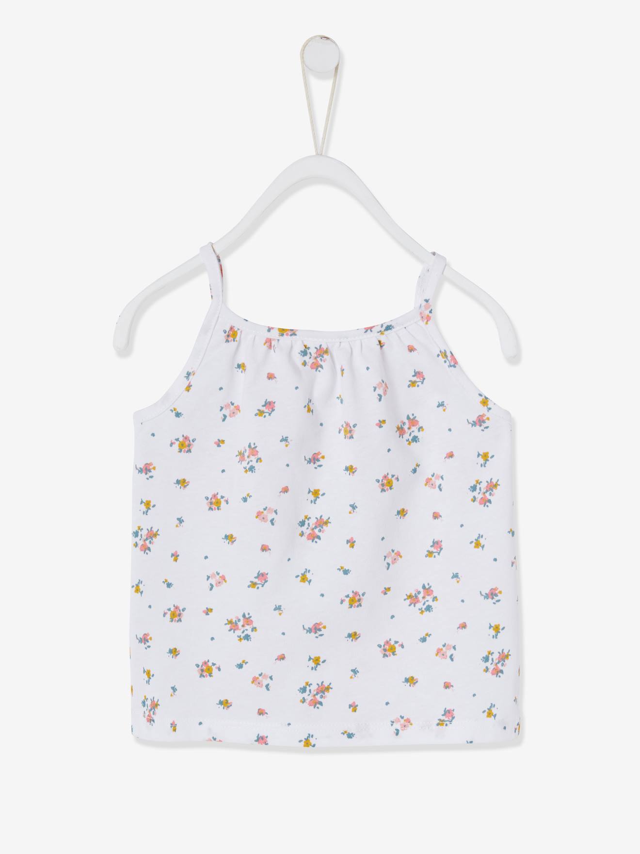 Camiseta sem mangas com listras finas e alças, para bebê, multicolorida