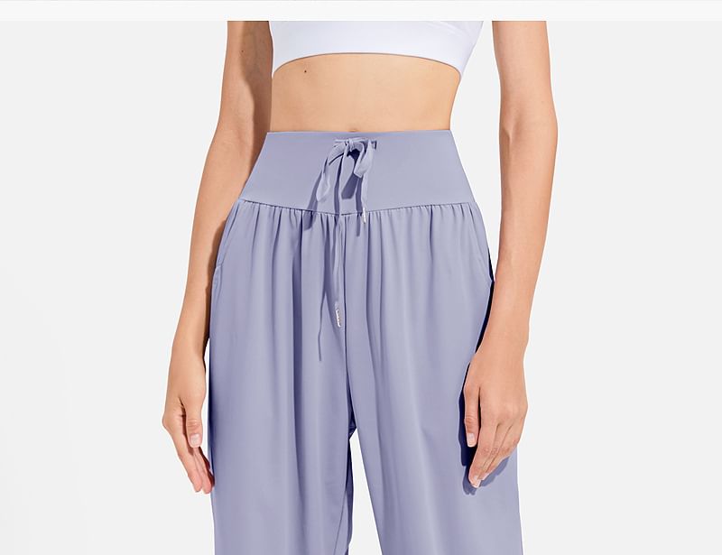 Bolgivy - Effen baggy joggingbroek met trekkoord in de taille