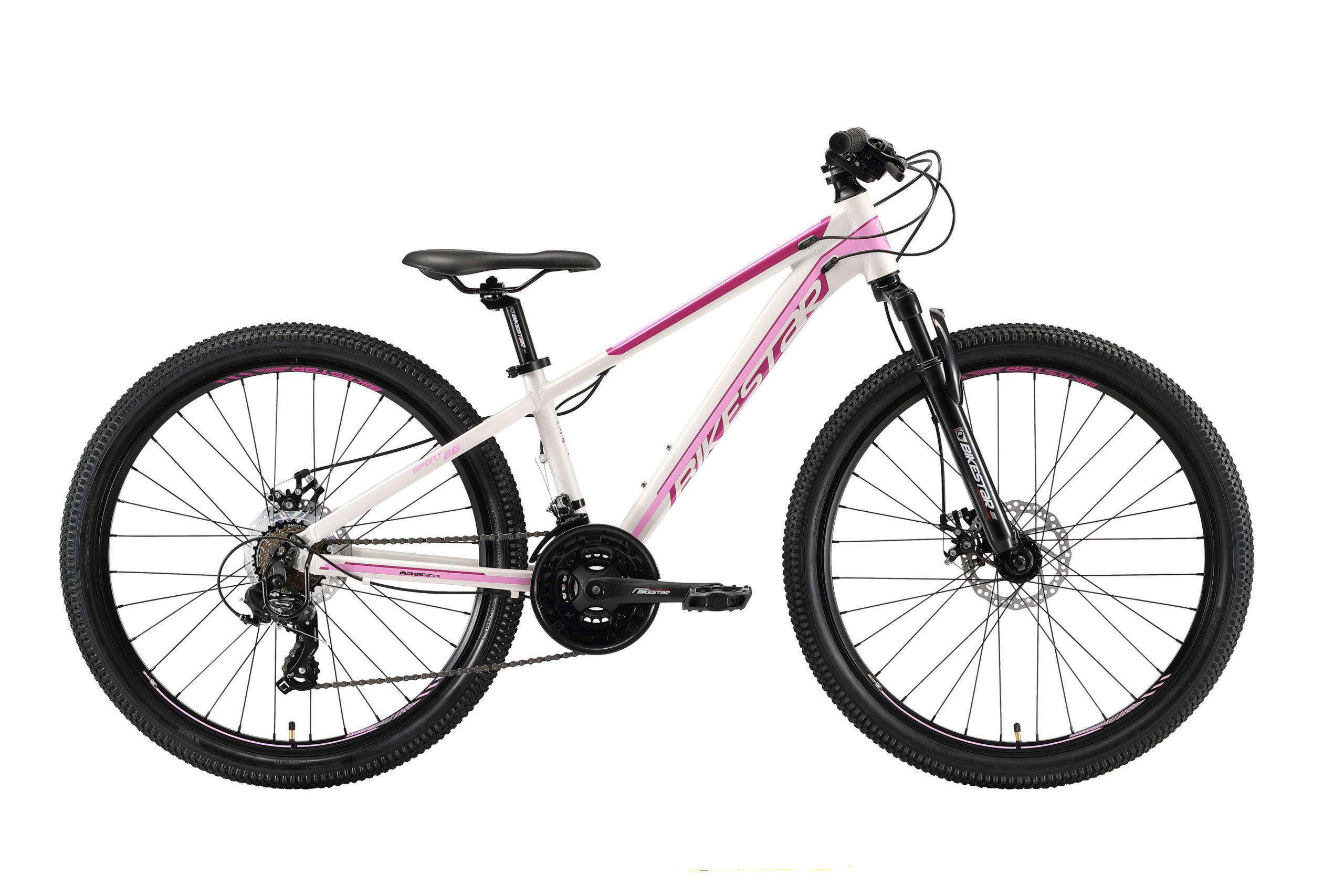 BikeStar hardtail MTB, Sport 26 inch, 21 speed, wit/roze