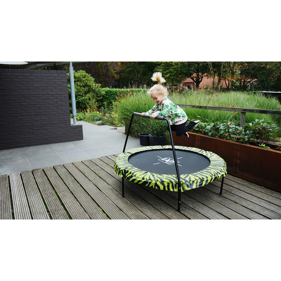 EXIT Tiggy junior Trampolin mit Griffstange ø140 cm, schwarzgrün