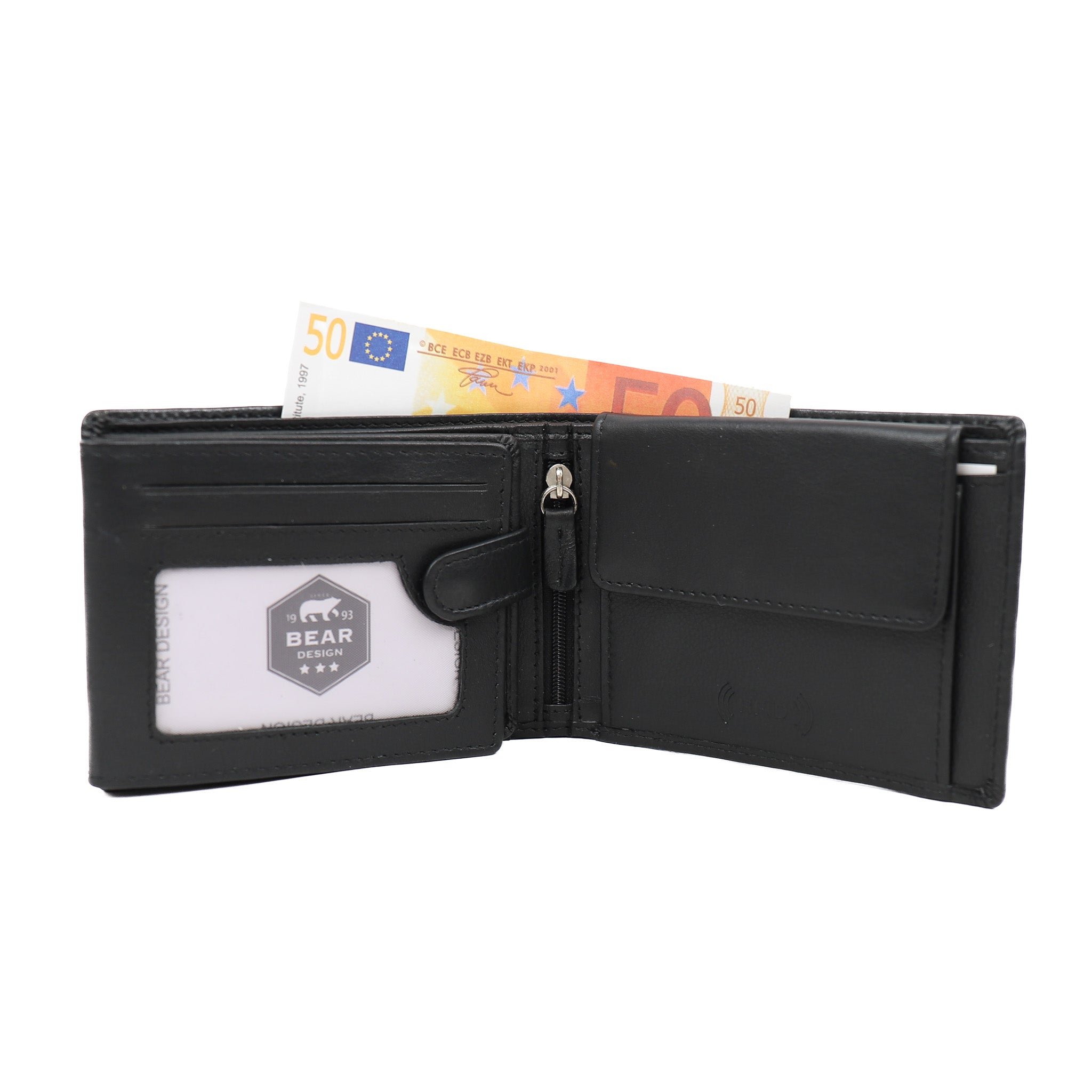 Billfold 'Tijn' zwart Zwart