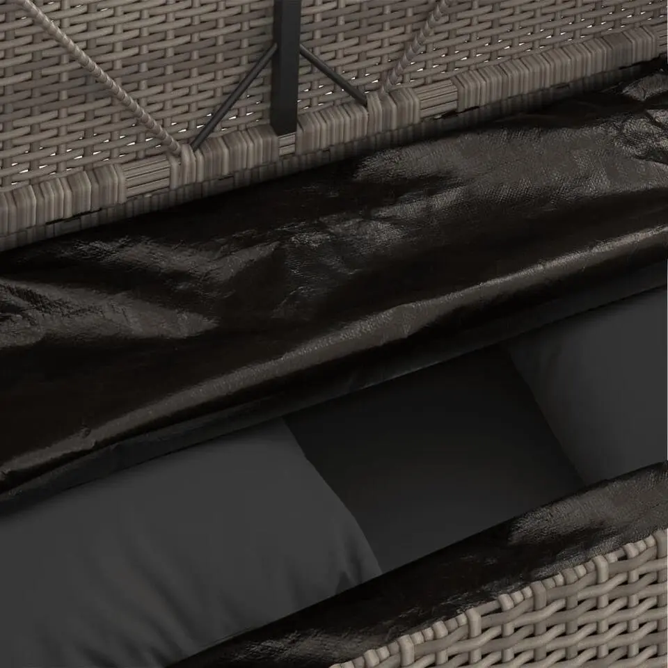 vidaXL - Tuinbank met kussens - Grijs - Poly rattan - 113x61x87 cm