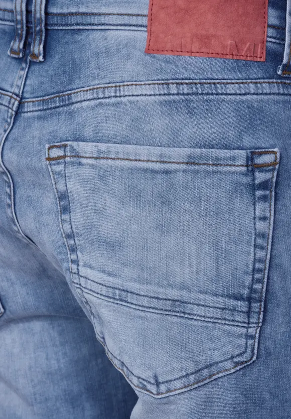 Bleached Regular Fit Jeans - light blue wash