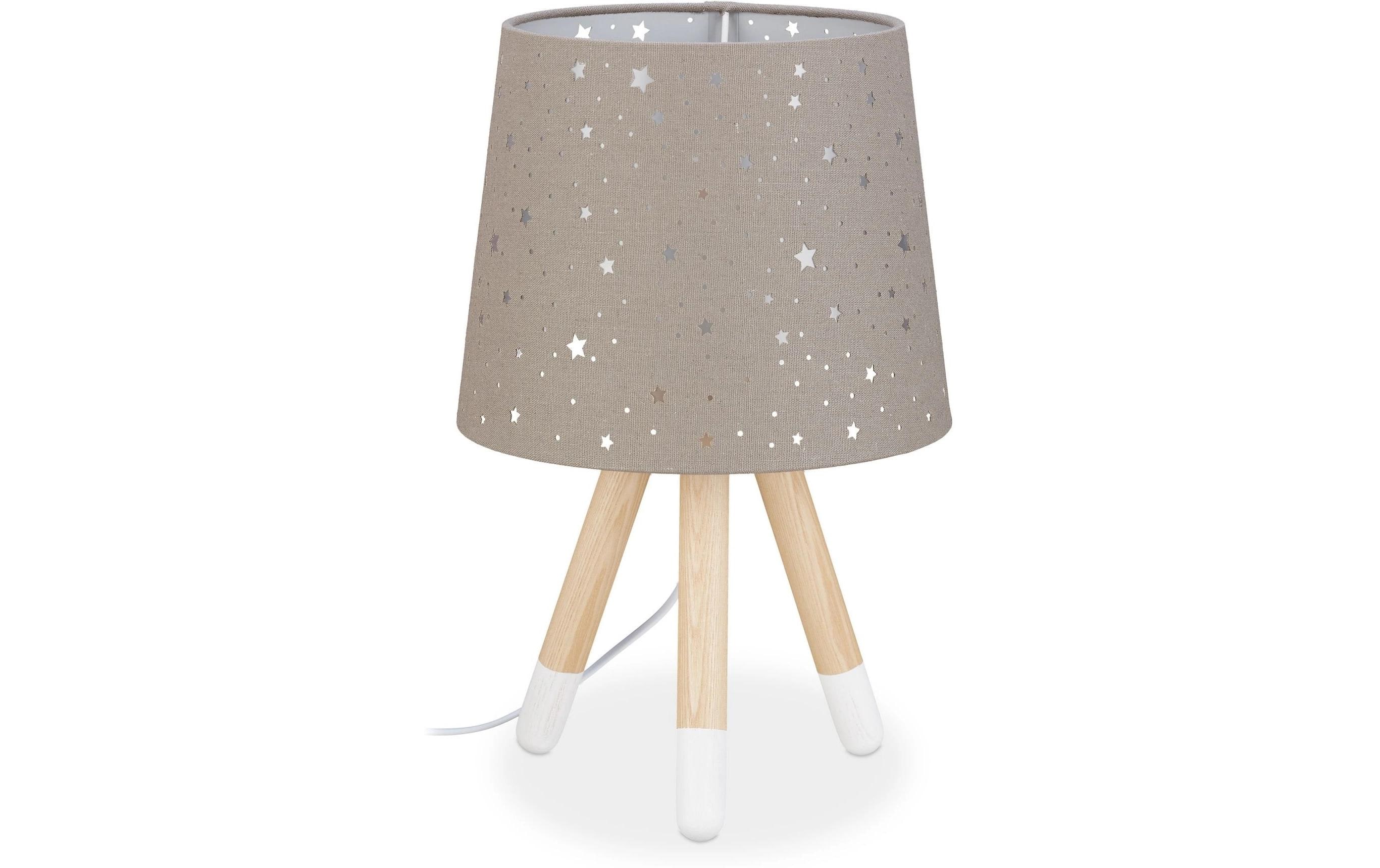Tischlampe Sterne GrauNachttischlampe mit niedlichem Motiv