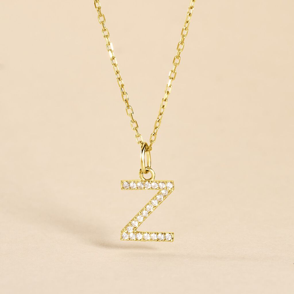 Pendentif Lettre Z Or Jaune Oxyde