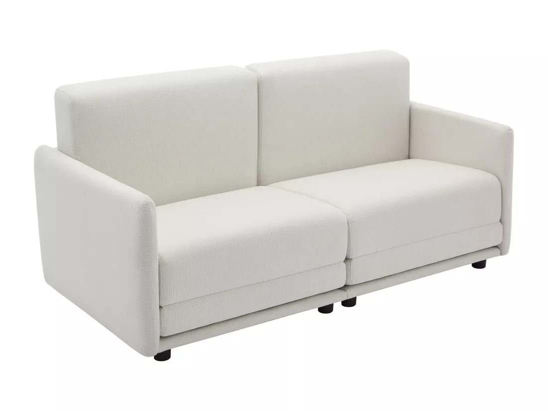Canapé 3 places convertible en tissu beige BORSILA