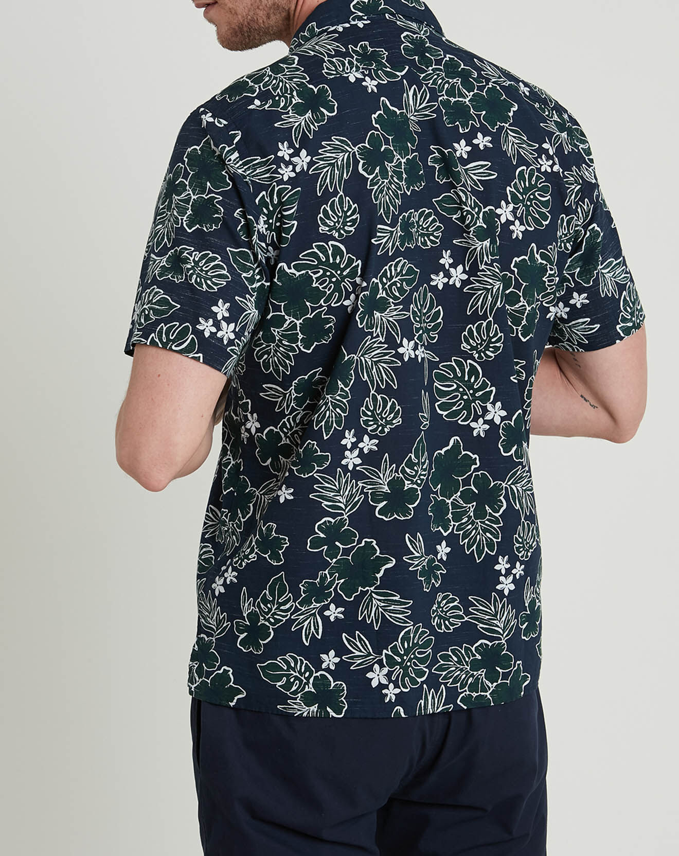 Hartford Chemise Slim Fit Slam imprimée bleu marine/vert