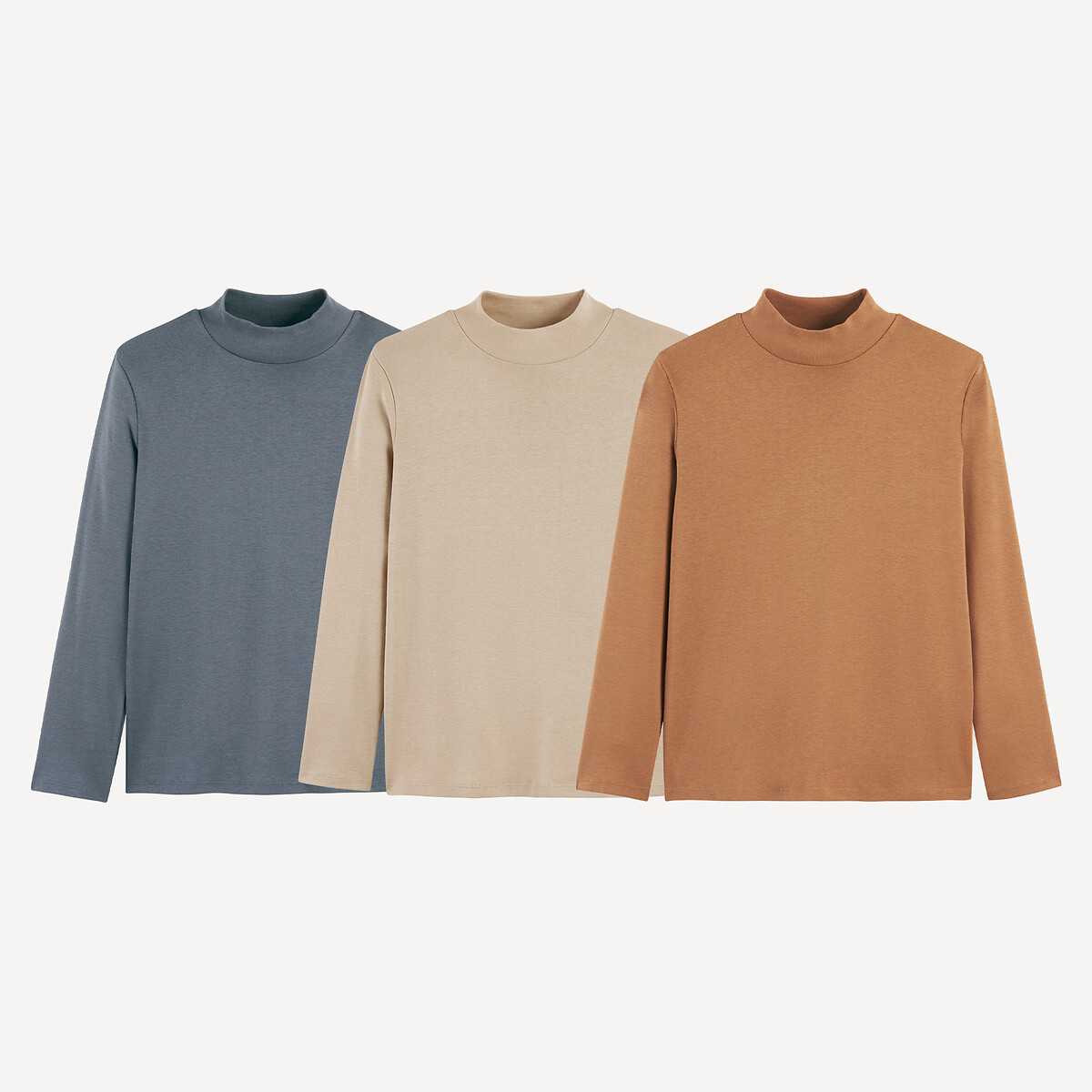 COLEÇÃO LA REDOUTE<br>Conjunto de 3 suéteres de gola alta