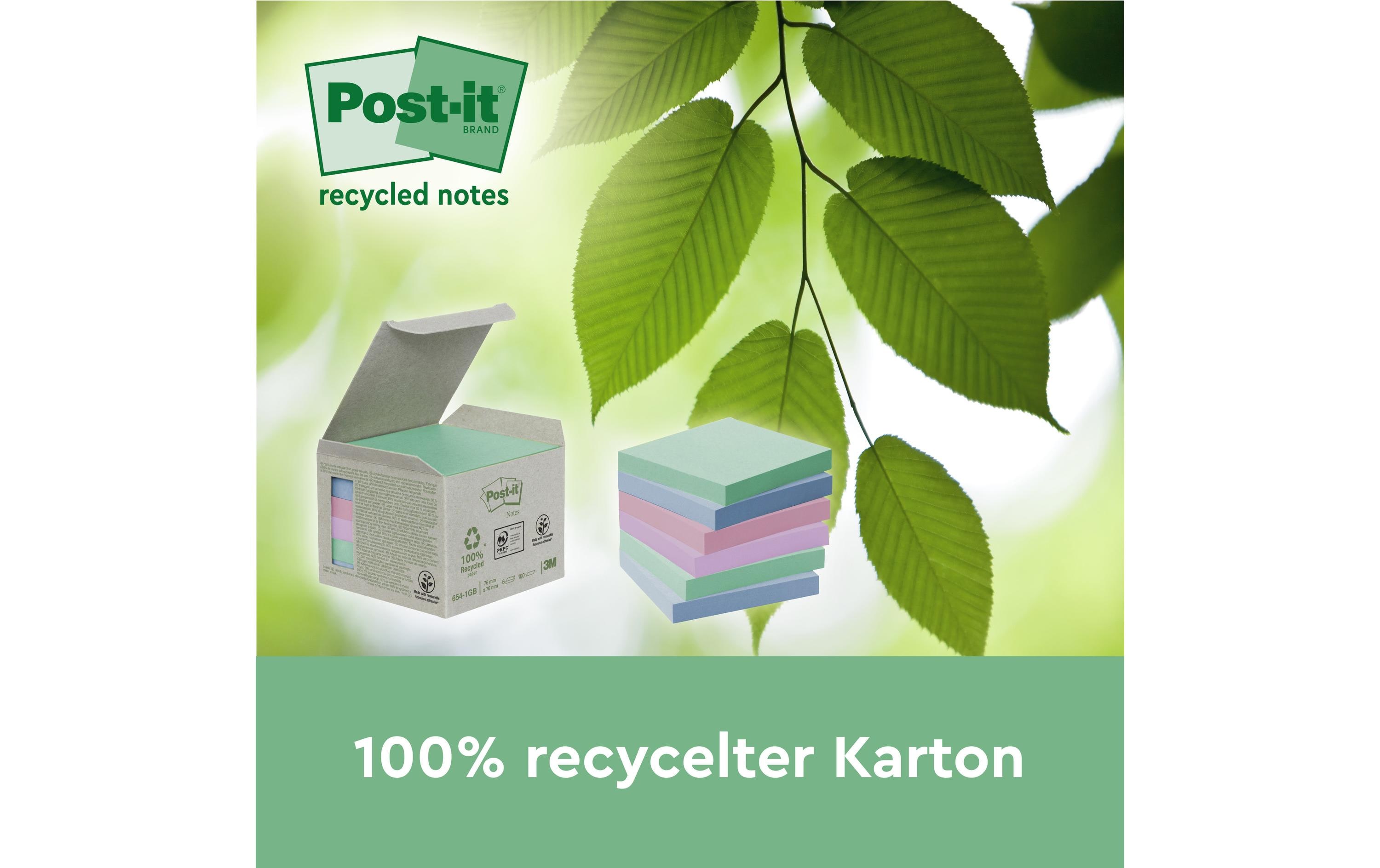 Notizzettel Super Sticky Recycling, Mehrfarbig, 12 BlöckeNotizblöcke für alle Gelegenheiten