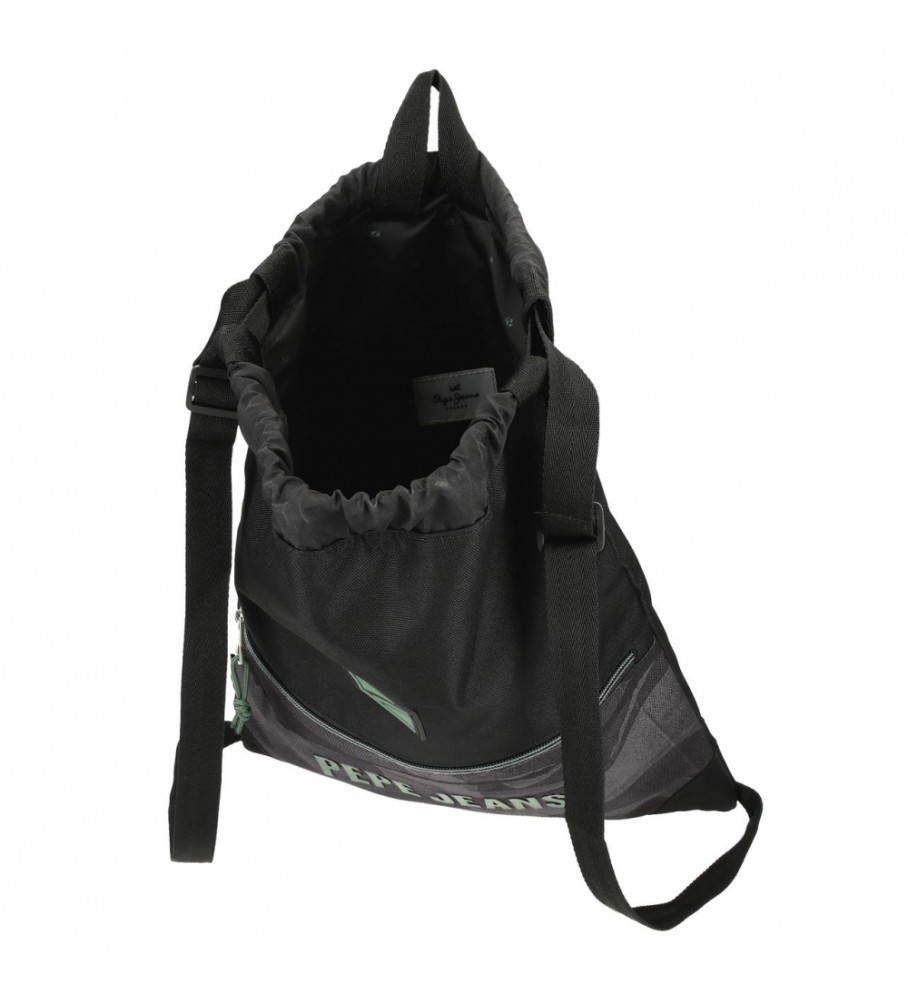 Mochila preta com cordão Pepe Jeans Davis