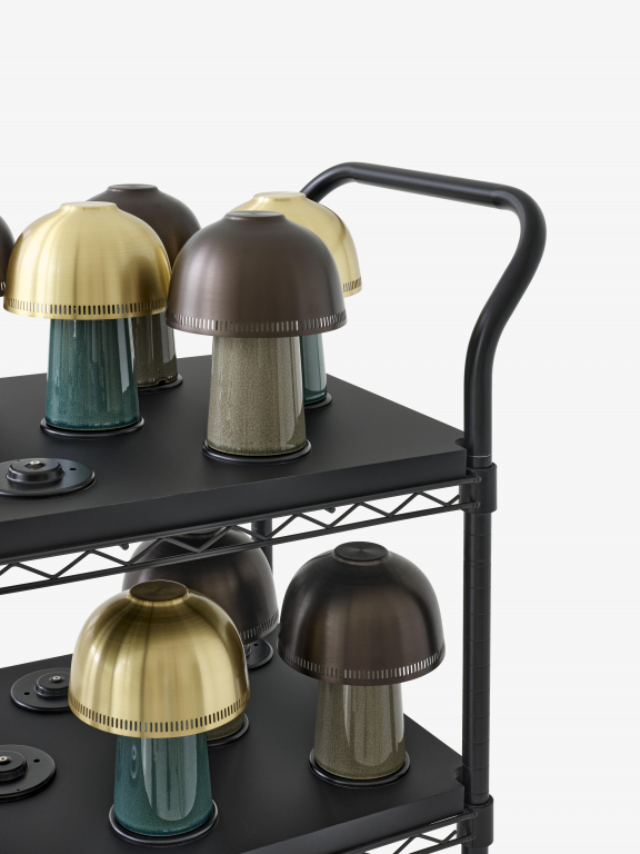 &tradition Raku SH8 tafellamp oplaadbaar Beige grey & Bronzed