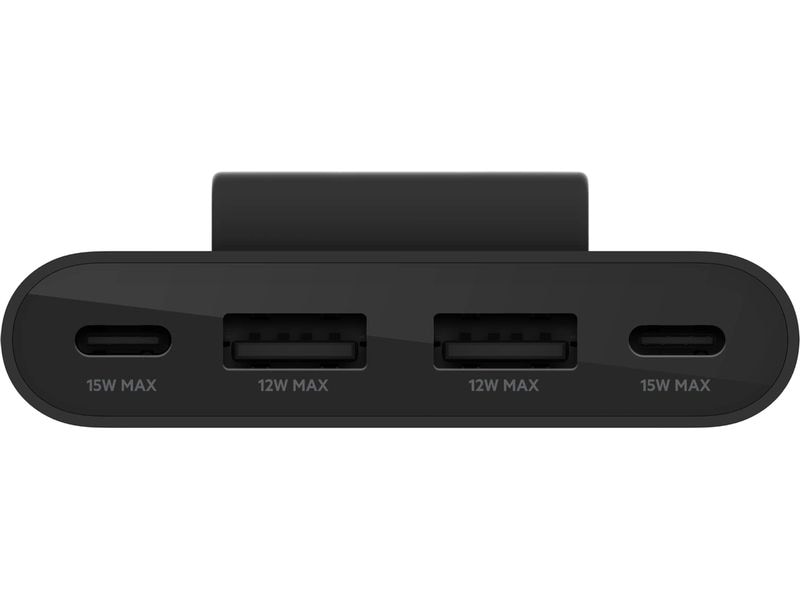 Belkin USB-Hub 4-Port USB Charge Schwarz Schnellladefähiger Hub mit zwei USB-C und zwei USB-A-Ports