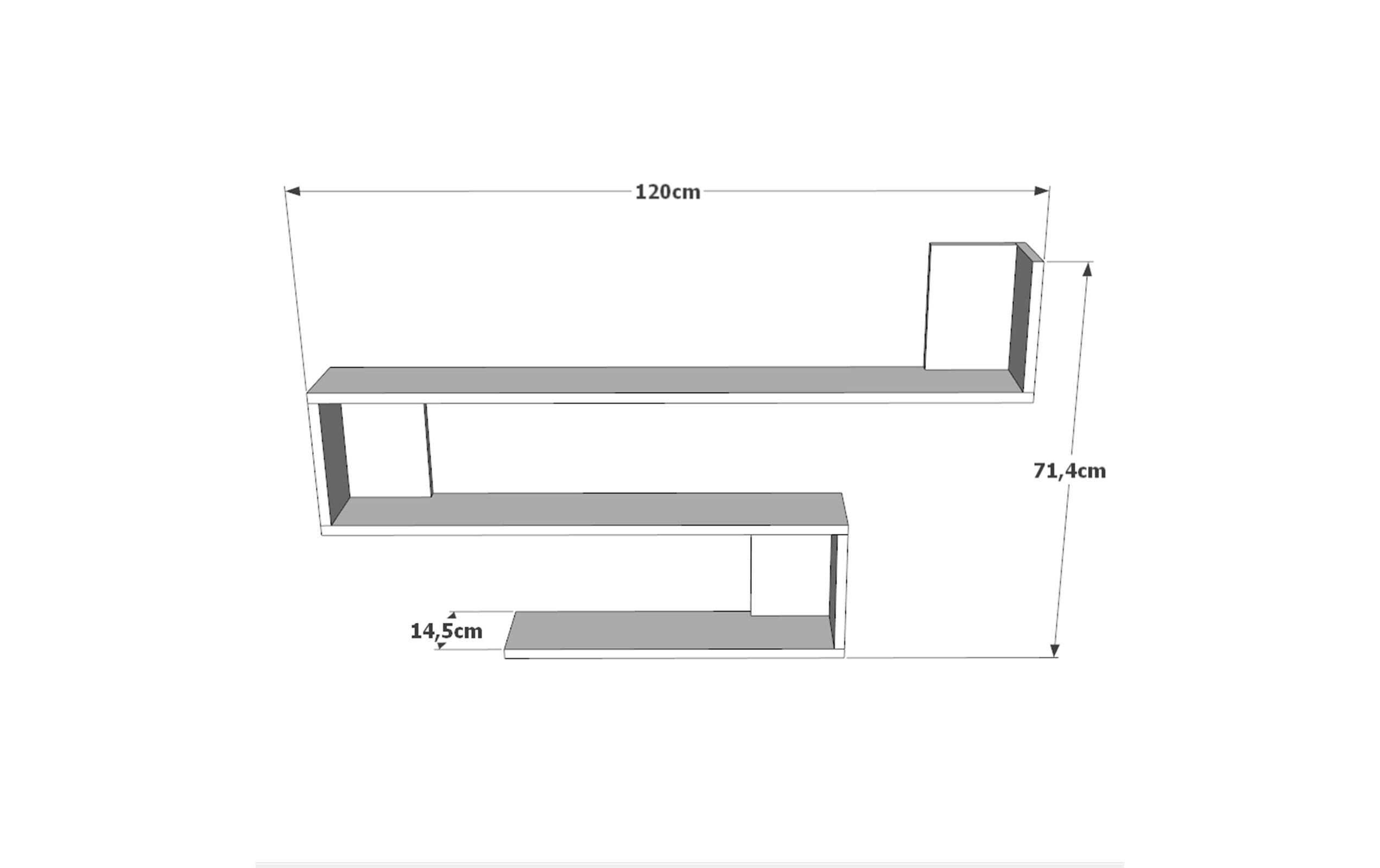 Wandregal WL10 120 x 71.4 x 14.5 cm, NatureRegal