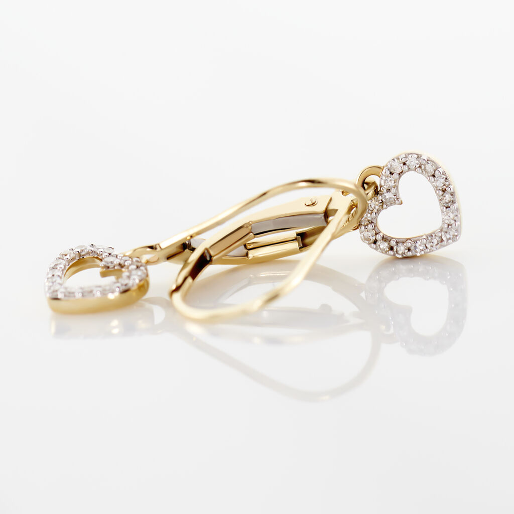 Boucles D'oreilles Pendantes Ursa Or Jaune Diamant