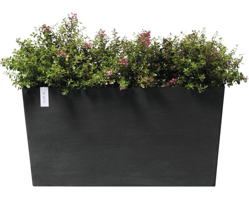 Ecopots Paris plantenbak met wielen, kunststof, 100 x 40 x 50 cm, donkergrijs