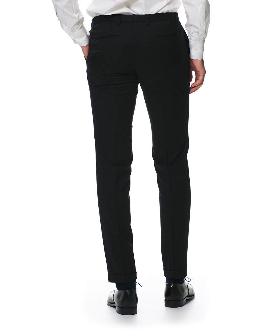 BOSS Wave Slim Fit Wool Trousers Black