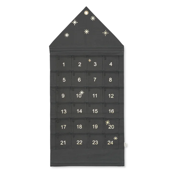 Ferm Living - House Adventskalender, breit / dunkelgrün
