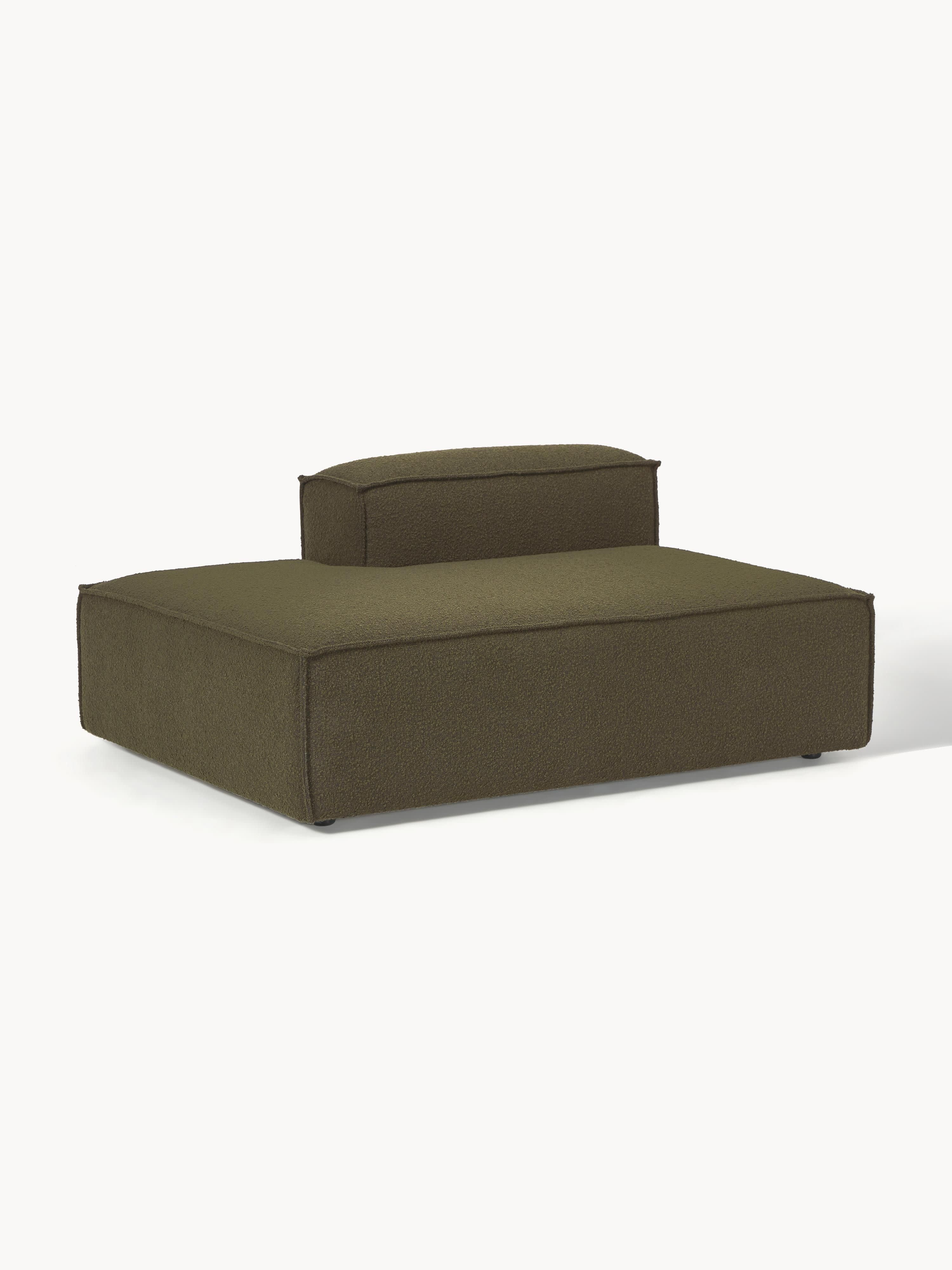 Chaise longue module Lennon uit bouclé