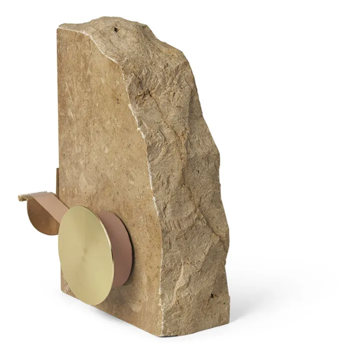 Ferm Living Dérouleur de scotch en travertin | Ocre
