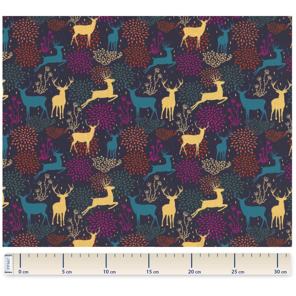 Tissu Coton Au Mètre Ex2240 Cerfs Multicolores