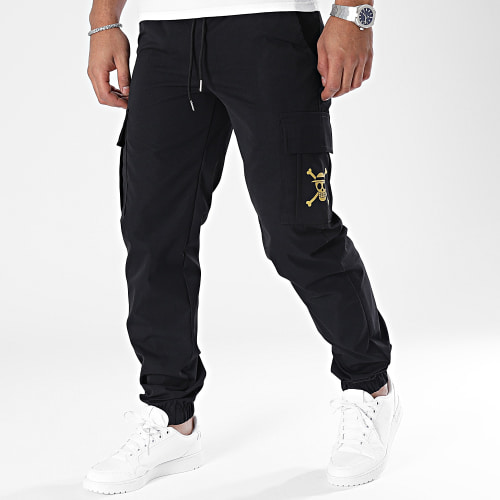 Pantalon Cargo Mugiwara Logo Noir Doré