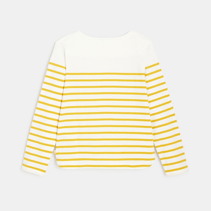 T-shirt marinière à personnaliser d'un cœur jaune fille