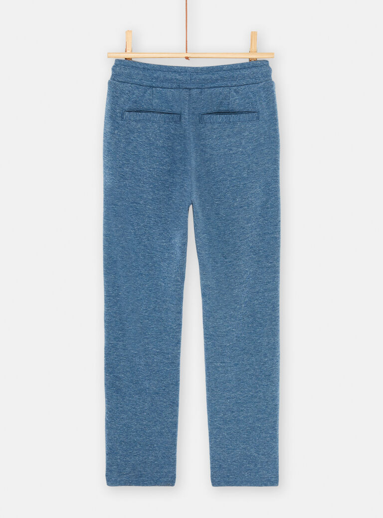 Pantalon bleu chiné uni pour garçon