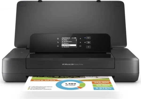 HP Officejet 200 Mobile Printer - Printer - farve - blækprinter - A4/Legal - 1200 x 1200 dpi - op til 20 spm (mono) / op til 19 spm (farve) - kapacitet: 50 ark - USB 2.0, USB vært, Wi-Fi