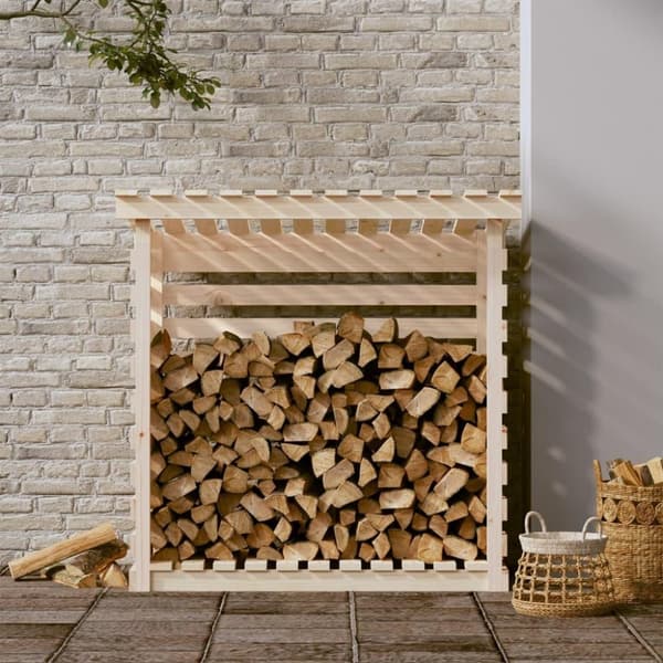 vidaXL Vedstativ 108x73x108 cm heltre furu
