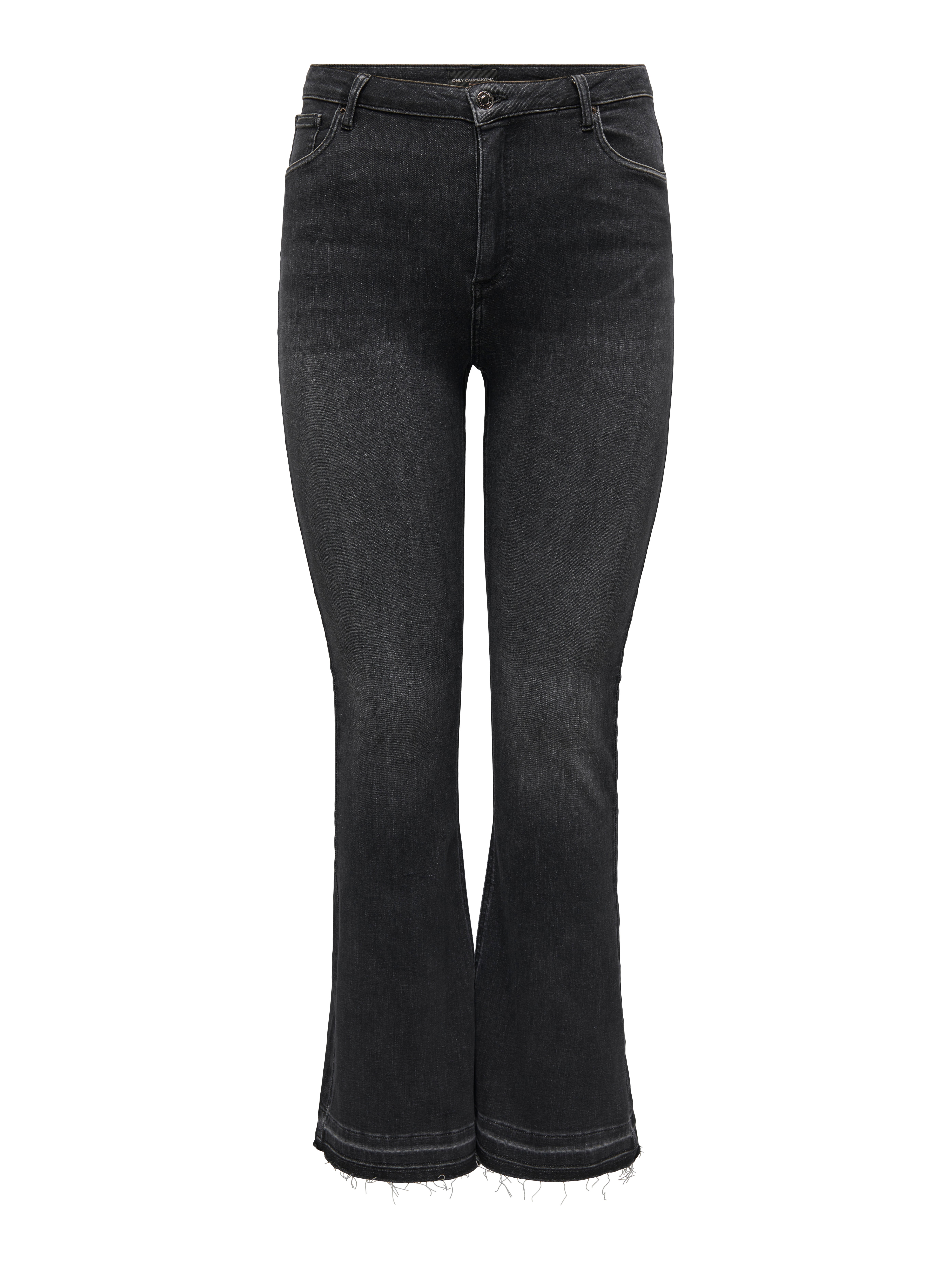 CARWILLY Hohe Taille Ausgestellt Jeans Black Denim