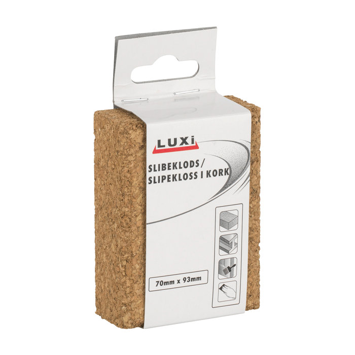 Slibeklods i kork – 93 x 70 x 30 mm - Luxi