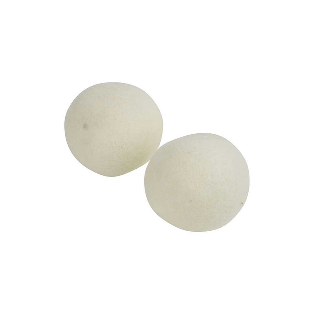 Lot de 2 balles de séchage en laine blanc