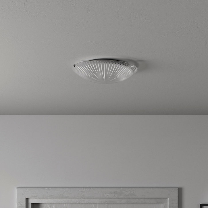 Plafonnier E27 42W GoodHome Dius mat blanc H.9 x Ø30 cm