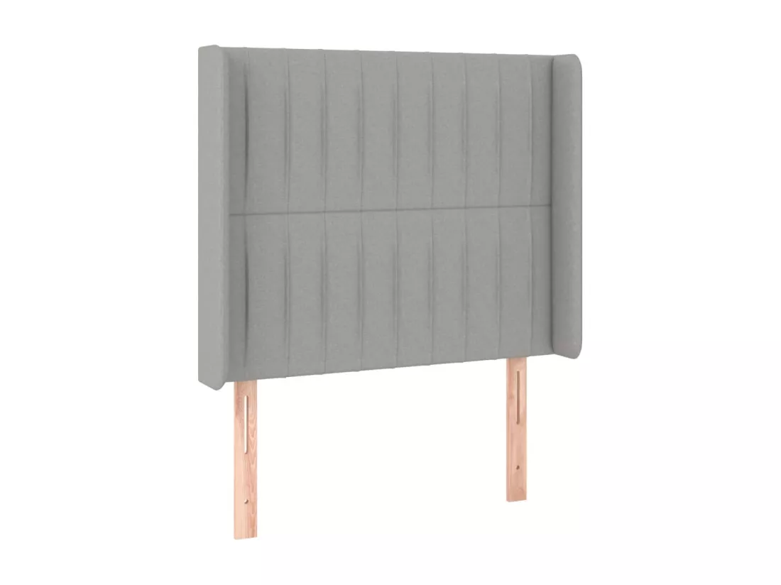 Sommier tapissier avec matelas et LED Gris clair 90x190cm Tissu