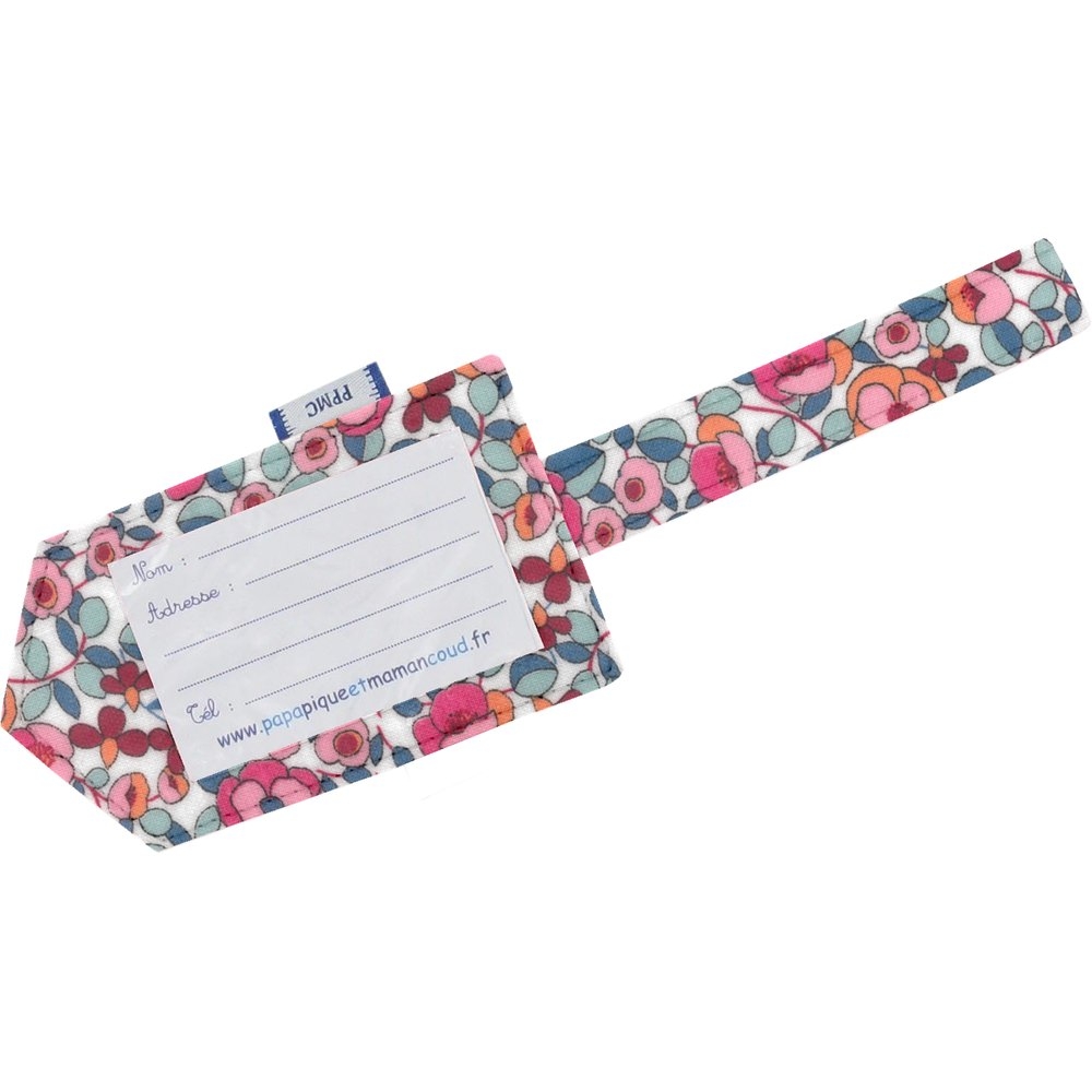 Etiquette Bagage Boutons Rose