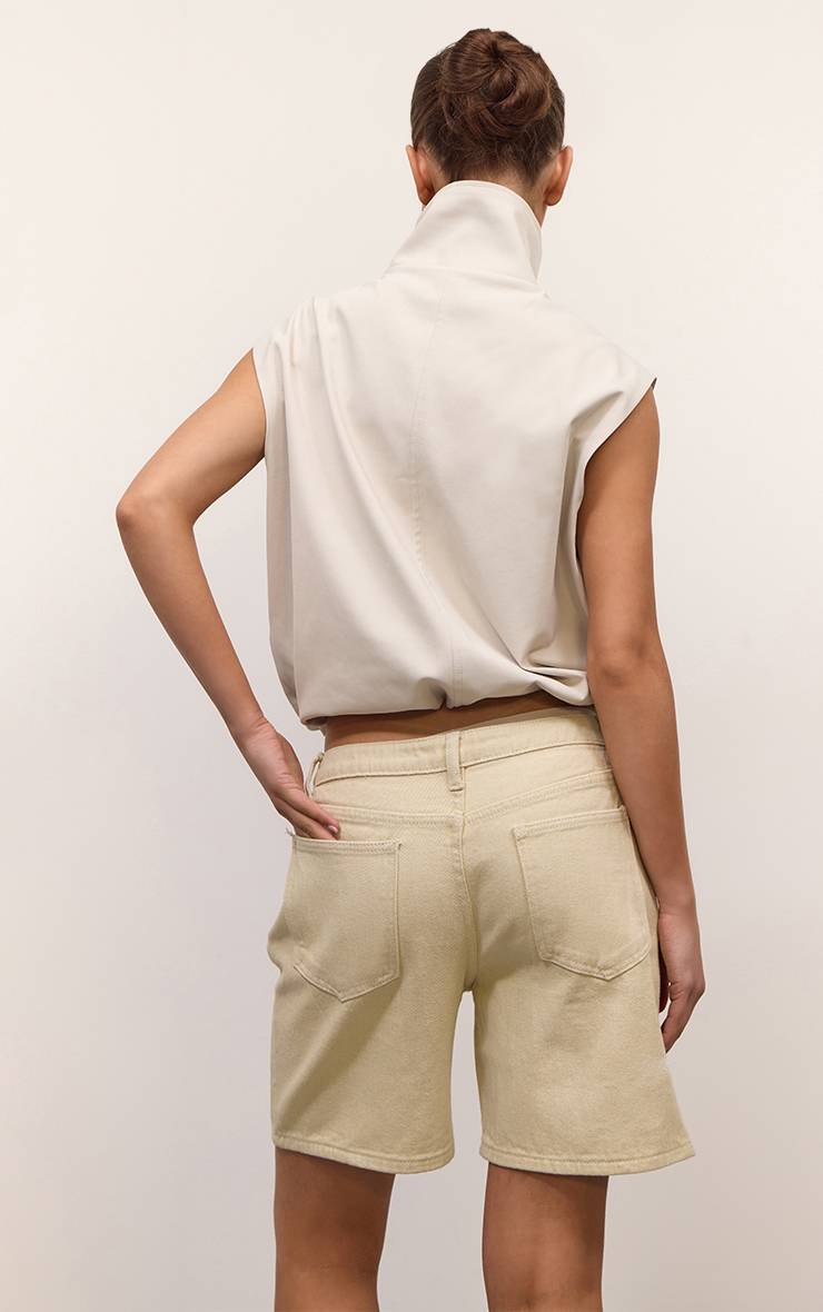 Butter Yellow Short En Jean Taille Basse