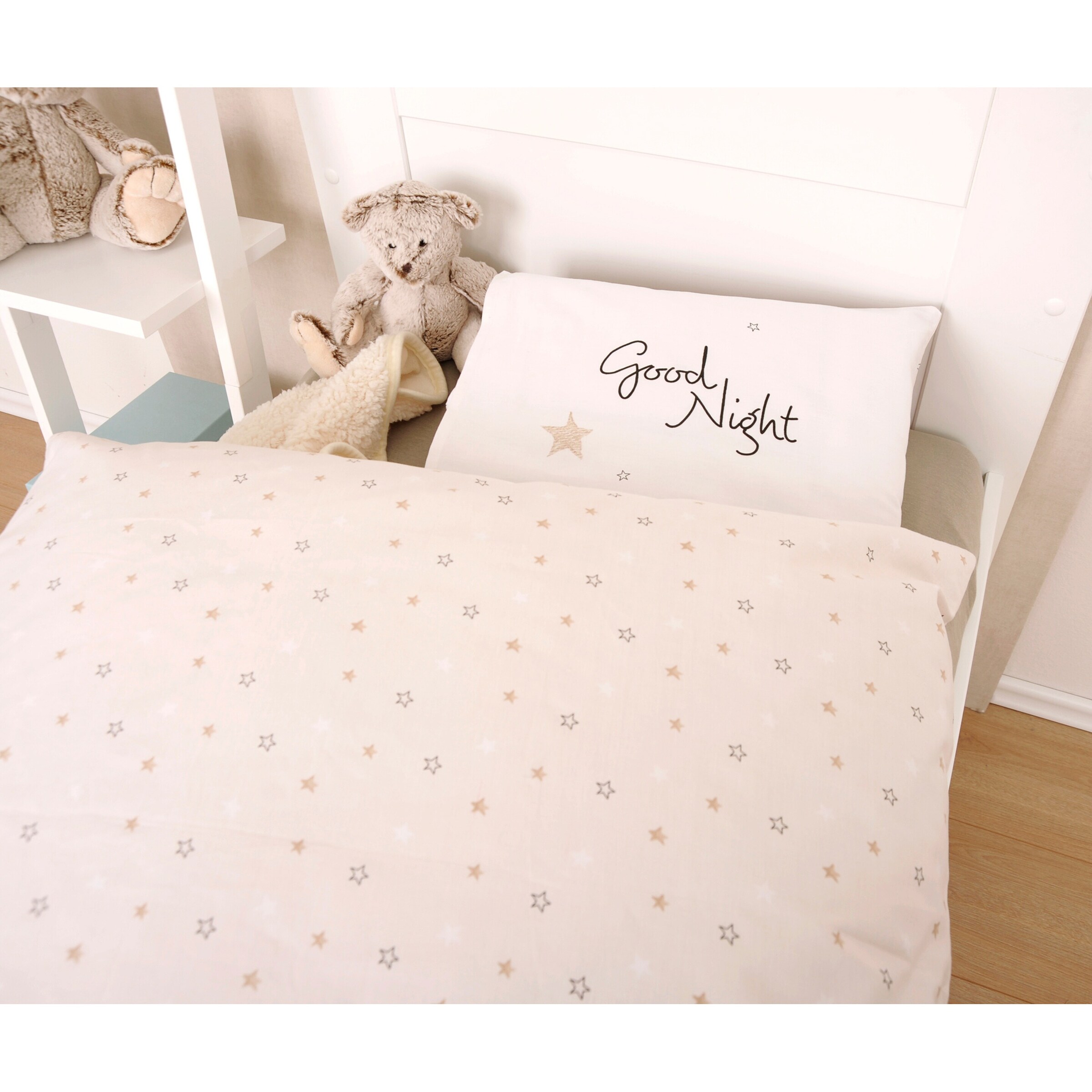 Baby Best Renforcé Wende-Bettwäsche 35x40 / 80x80 cm beige / Teddy