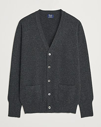 William Lockie Rob Lambswool Cardigan Driftwood